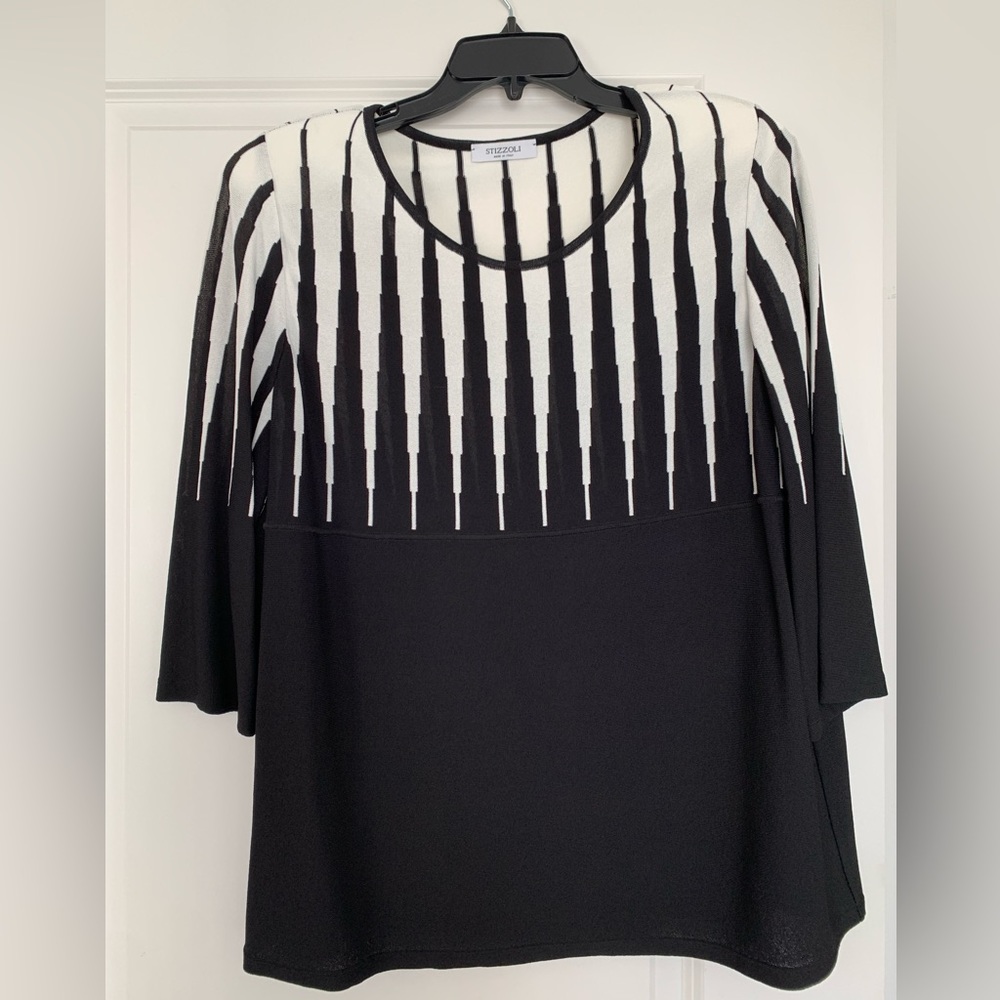 Vintage Stizzoli Black& White Tunic Sweater size XL